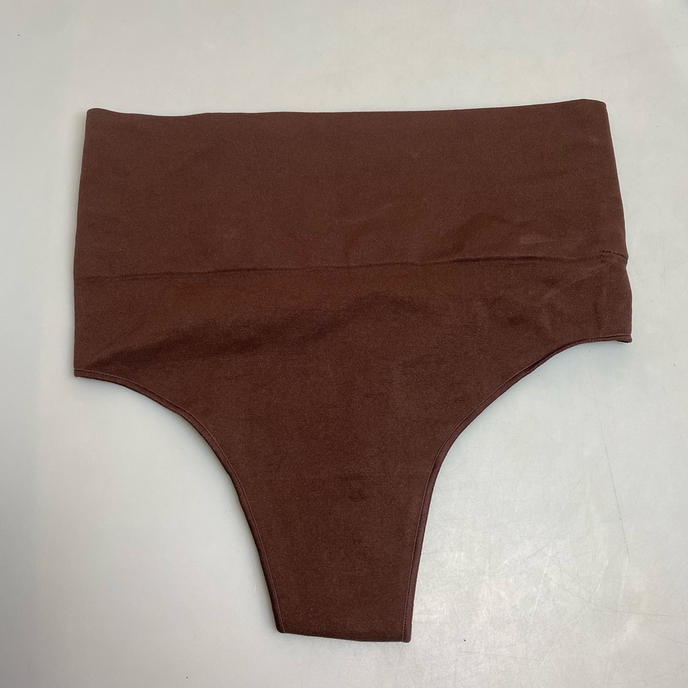Nearly Naked Shaping High Waist Thong by Yitty in Brown, size XL/XXL